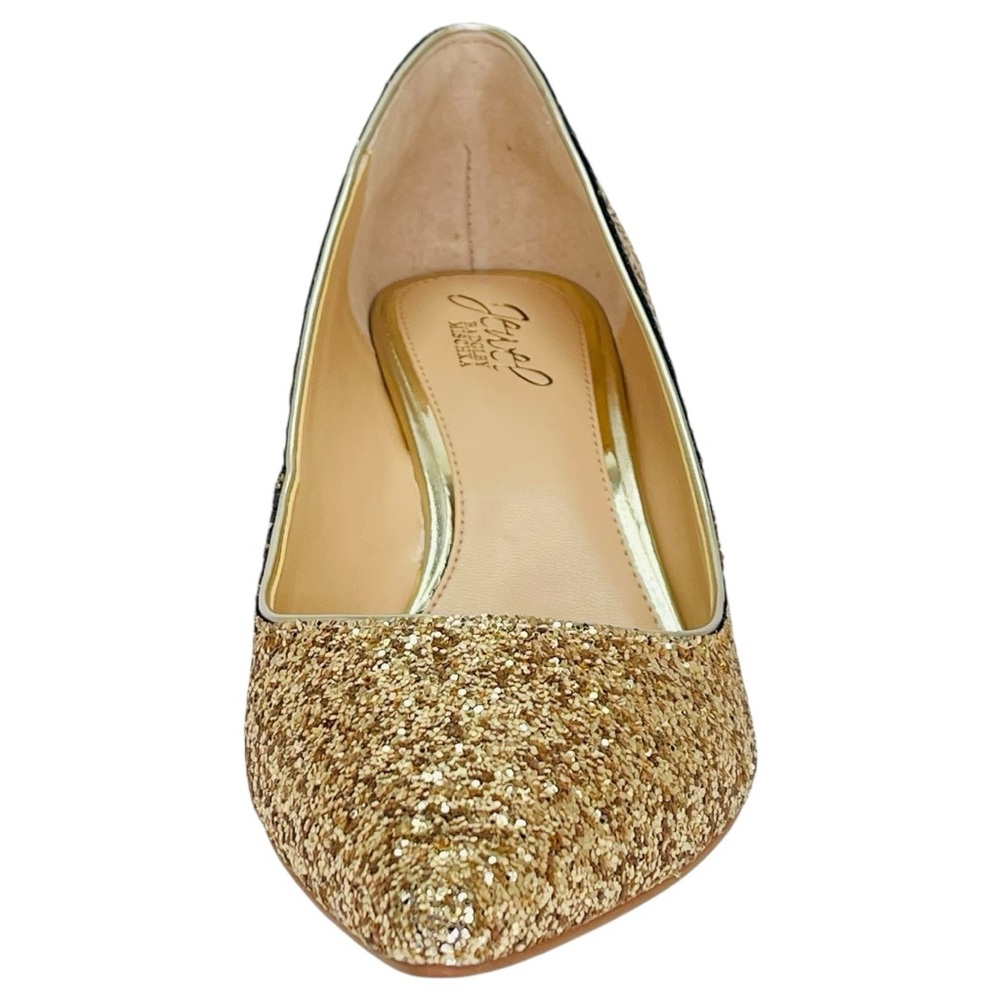 Jewel Badgley Mischka Royalty Gold Chunky Shimmer Womens Heels Size 10M - Picture 5 of 12